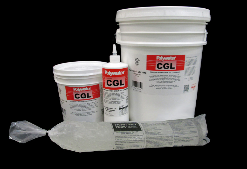 Polywater® CGL High Performance Cable Pulling Gel Lubricant -- Specification Grade Lube For Fiber to the Home Cabling. Provides Excellent Friction Reduction for Installing all Wires in any Conduits, Ducts, and Raceways.